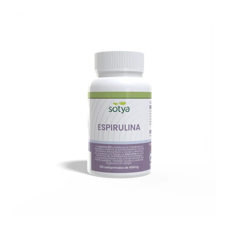 Espirulina + Vit B12 400mg 100 comprimidos Sotya - Imagen 3