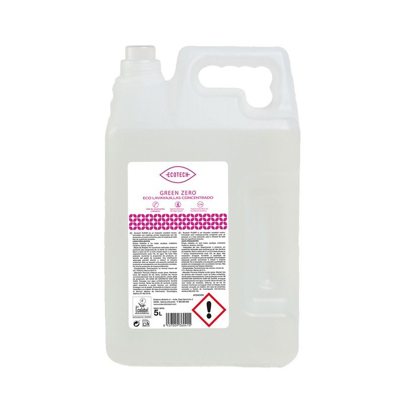 Lavavajillas Mano Concentrado Green Zero (pieles sensibles) 5L Ecotech