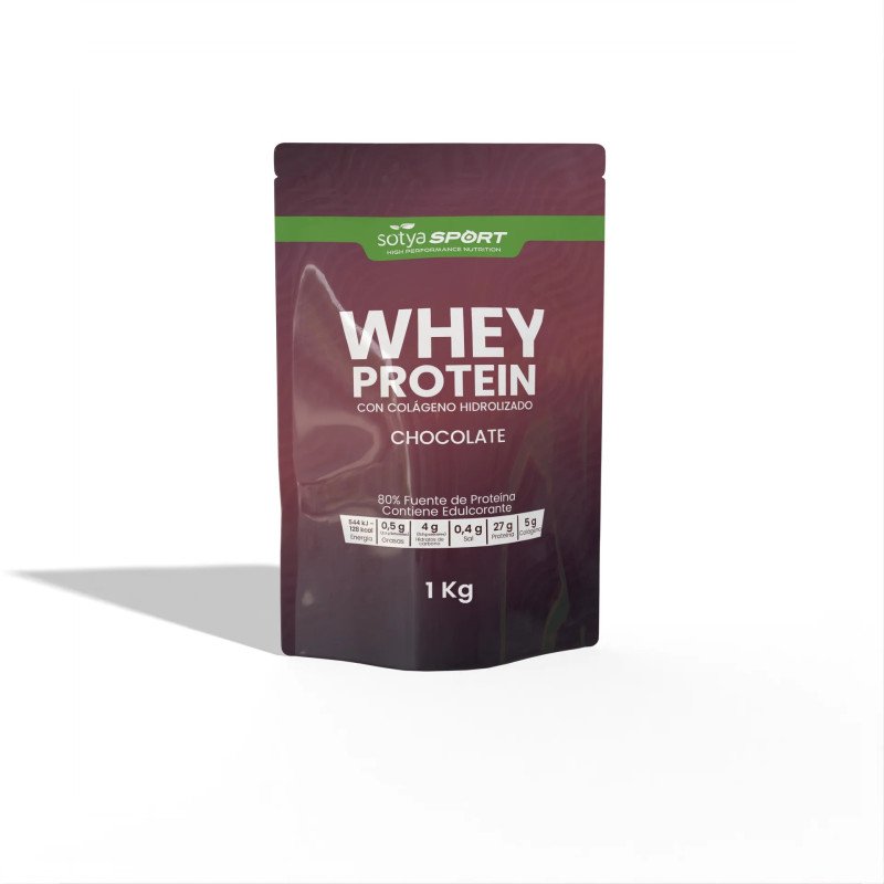Proteina Whey de suero de leche chocolate Doypack 1 kg Sotya SPORT