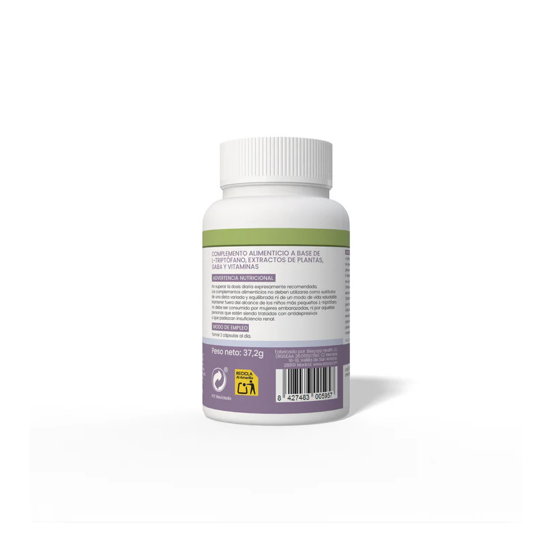 Triptofano 5HTP+B6+Biotina+Magnesio 650mg 60 capsulas Sotya - Imagen 2