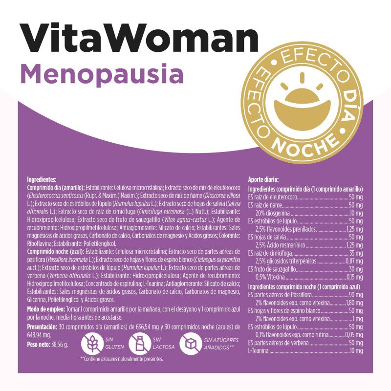 Vitawoman menopausia 60 comprimidos Eladiet - Imagen 2