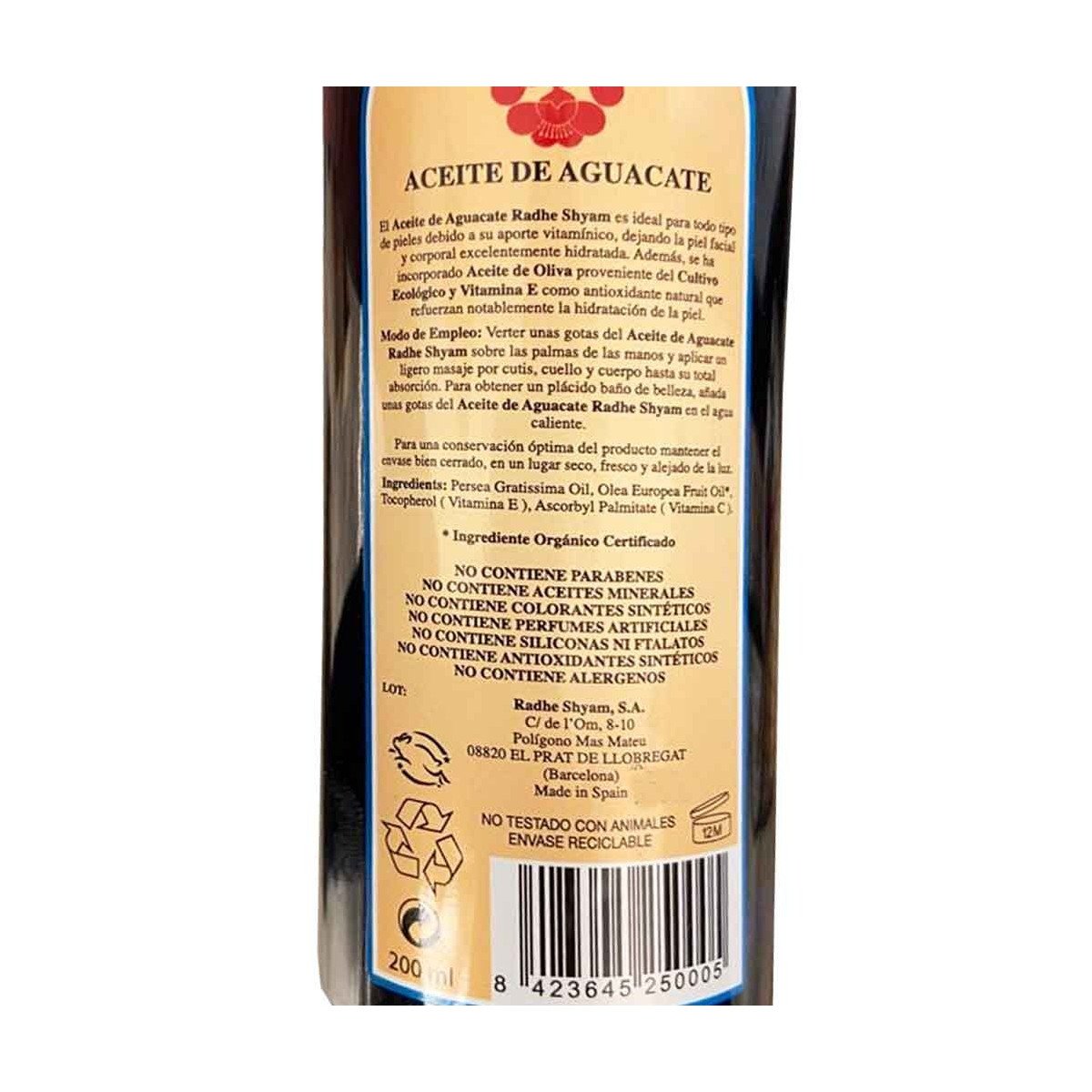 Aceite de Aguacate 200 ml Radhe Shyam - Imagen 2