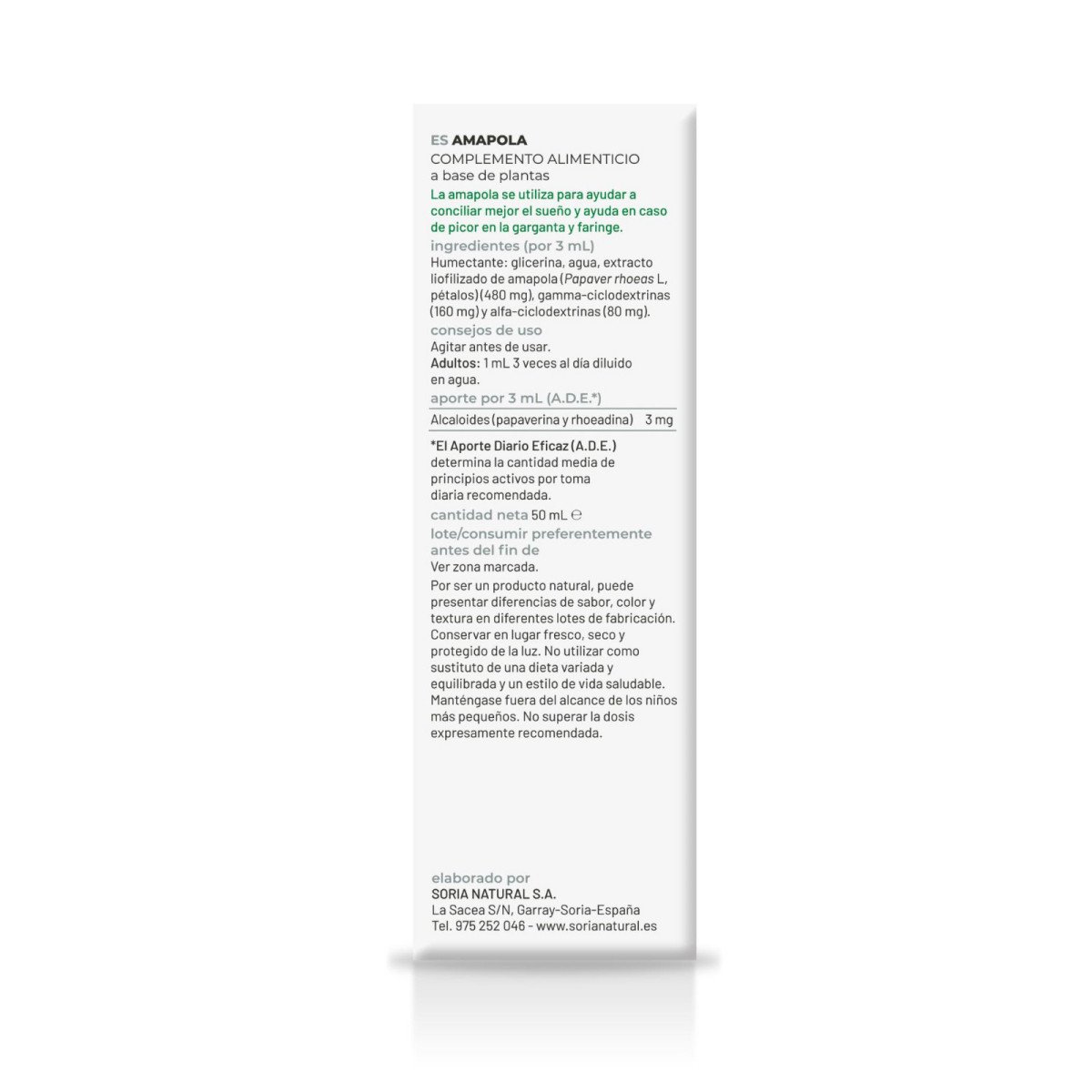Extracto de Amapola S.XXI 50ml Soria Natural - Imagen 2